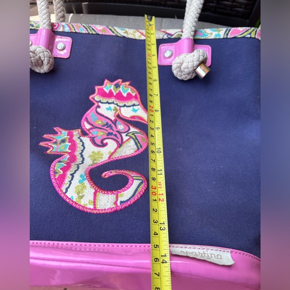 EUC Large Spartina 449 Denim and Braided Double Handles Tote - Picture 15 of 16